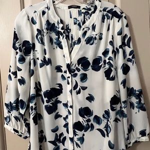 High/lo crepe blouse